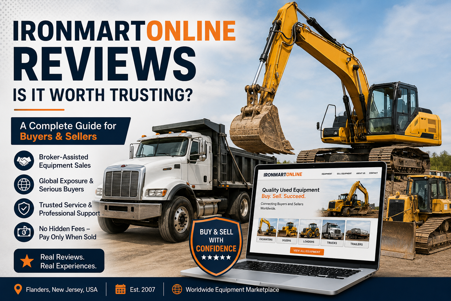 IronmartOnline reviews guide for used heavy equipment buyers and sellers